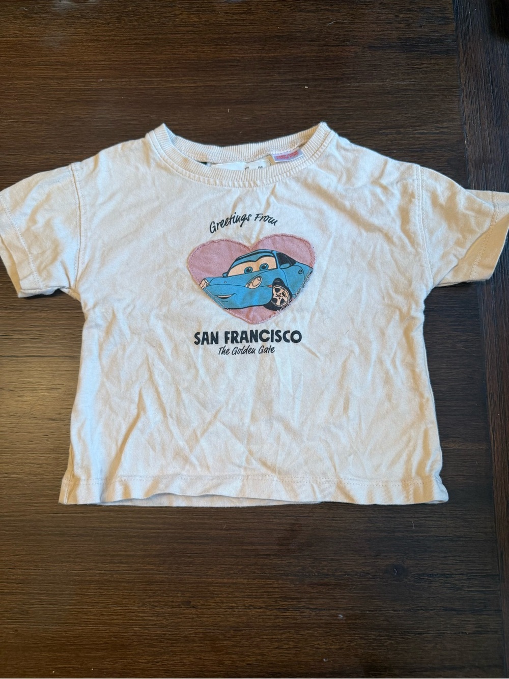 San Francisco Graphic Kids Tee - White with Blue Car Zara